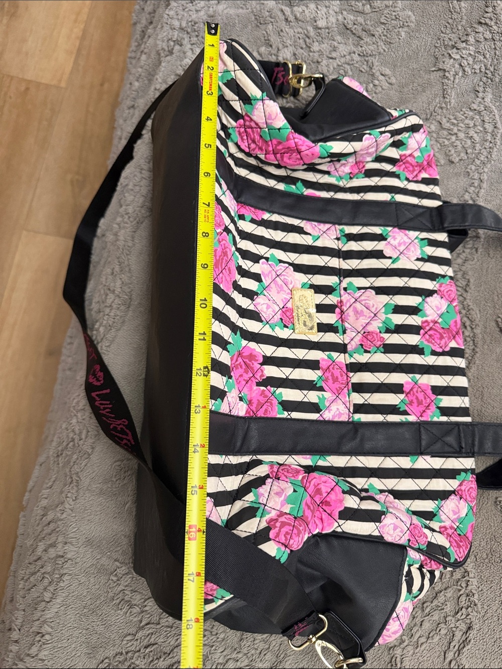 Betsy Johnson Quilted Weekender Tote Bag - Picture 6 of 8